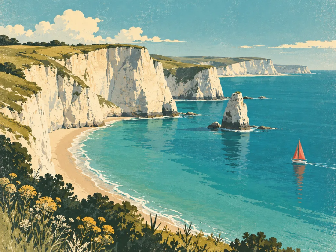 Retro coastal poster